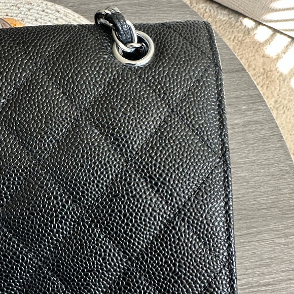 CHANEL Caviar Black Maxi Double Flap Classic Bag ( interior damage) - Picture 15 of 17